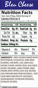 Bleu Cheese Caloric Chart