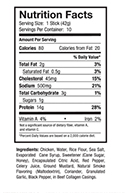 Ostrim Chicken Buffalo Wing Snack Stick Caloric Chart